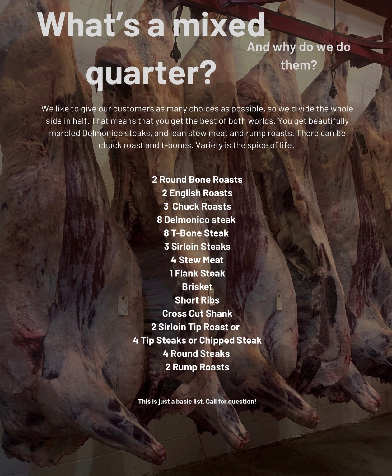 Custom Cut Beef Quarter